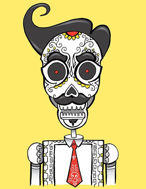 Drawing Of The Mexican Skull Illustrations Royalty Free Vector