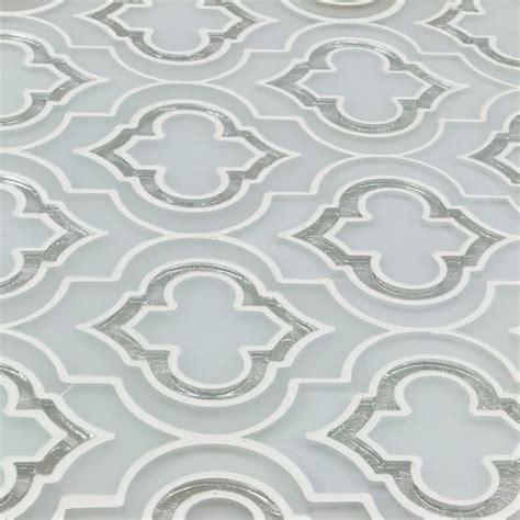 Kensington Frosted Super White With Silver Dust Glass Polished Mosaic Tile Mosaic Tiles Glass