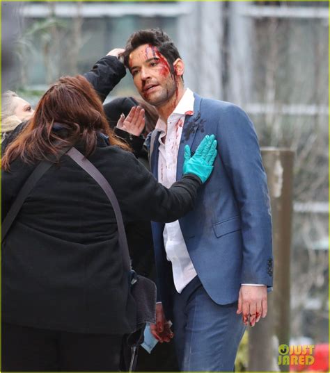 Tom Ellis Is Covered In Blood For Lucifer Fight Scene Photo