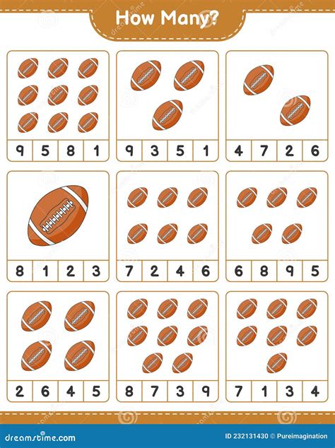 Counting Game How Many Rugby Ball Educational Children Game