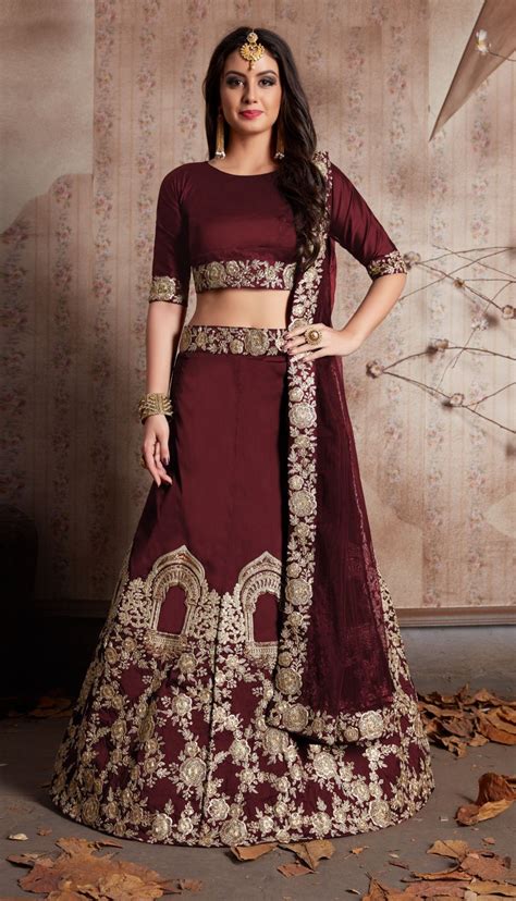 Indian Dress Brown Color Bridal Lehenga 529