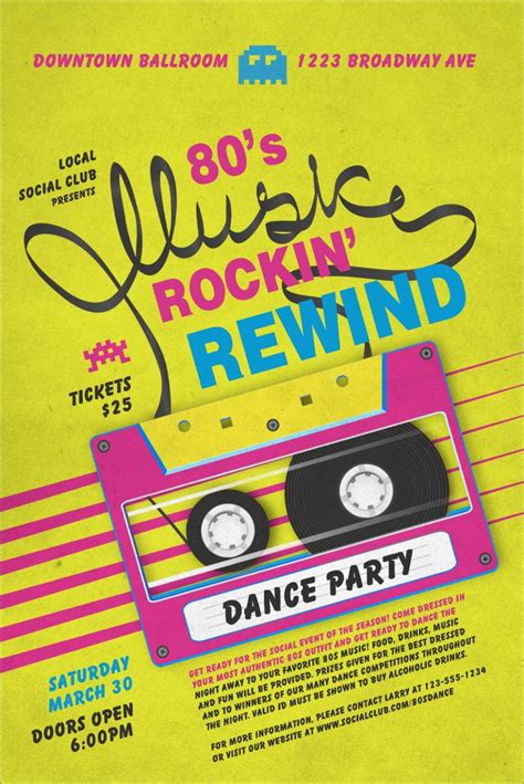 80s Music Poster 80s Poster Music Poster Music Flyer