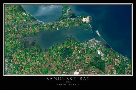 The Sandusky Bay Ohio Satellite Poster Map Map Poster Sandusky