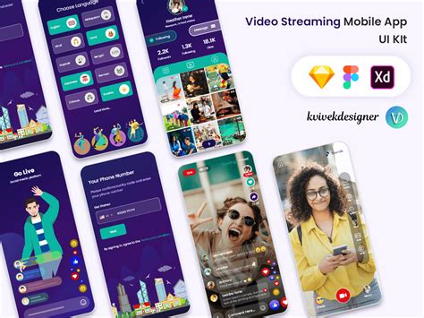Live Video Streaming Mobile App Ui Kit Uplabs