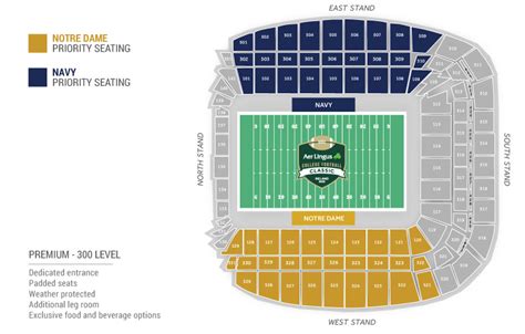 Aviva Stadium Seating Map 2020 Official Notre Dame Ireland Ticket