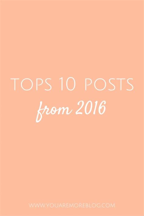 Top 10 Posts From 2016 You Are More