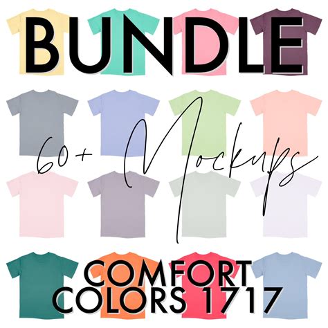 Comfort Colors 1717 Mock Up Flatlay Bundle 60 Mockups Etsy