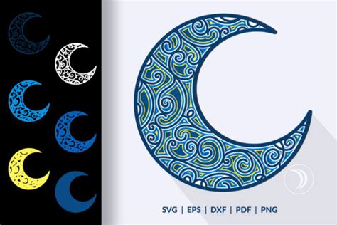 3d Crescent Moon Swirl Mandala Svg Graphic By Doridodesign · Creative
