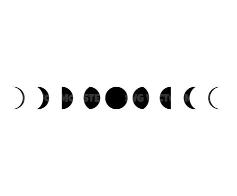 Moon Phases Silhouette Svg Png File For Cricut Stencil Etsy All In
