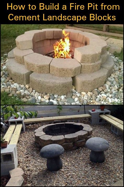 Build A Fire Pit From Cement Landscape Blocks Diy Projects For