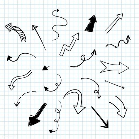 Hand Drawn Doodle Arrows Vector Set Free Image By