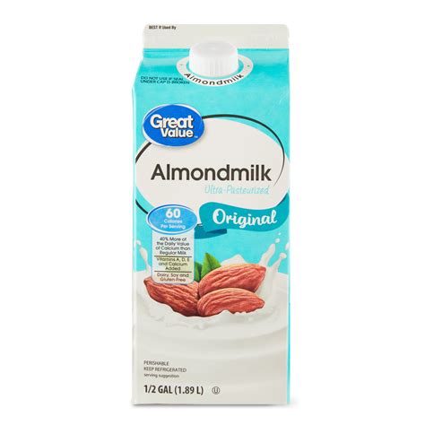 Great Value Original Almond Milk Half Gallon 64 Fl Oz Walmart Com