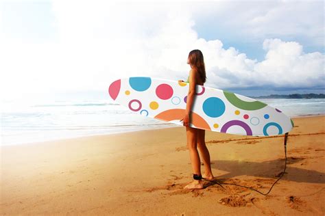Download Woman Holding Surfboard on the Beach Mockup Generator (With images) | Mockup generator, Surfboard