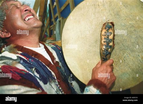 Shaman performs ancient ritual dance National Altaian festival El Oiyn