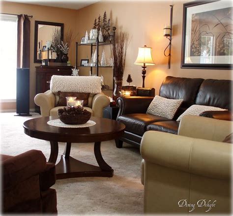 Pop ceiling design brown cream sofa set living room via. Winter Living Room in White, Brown and Cream | Winter living room, Brown living room, Home ...