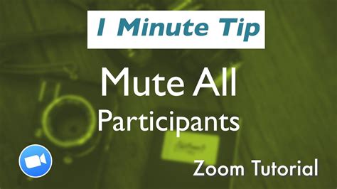 Zoom Tutorial How To Mute All Participants Youtube