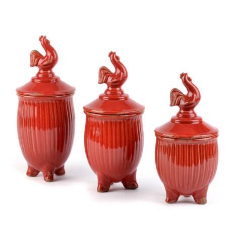 3.what kind of craft can you make9 decal. Red Ceramic Rooster Canister, Set of 3 | Ceramic rooster ...