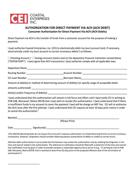 One Time Ach Authorization Form Fill Out And Sign Printable Pdf
