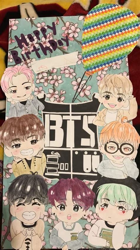 I basically just copy and pasted images from google into a word doc and its your special day so jump to your feet. BTS Birthday Card | Anime Amino