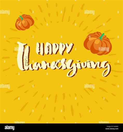 Handwritten Thanksgiving Lettering Happy Thanksgiving Card Template