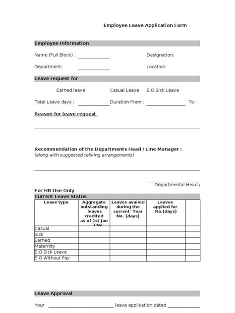 Leave application is a formal document created by an employee to apply for leaves for a particular time period. Leave Application form-2
