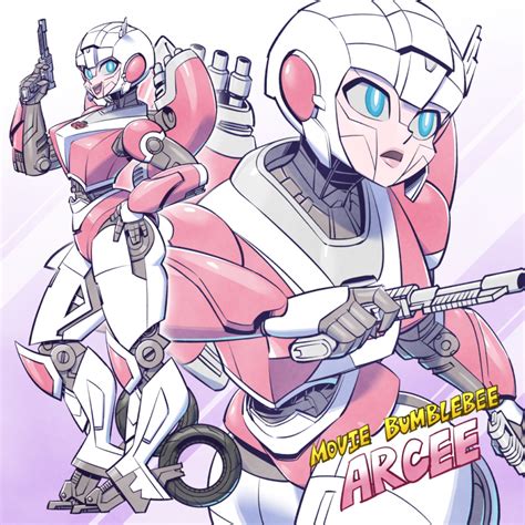 Safebooru 1girl Arcee Autobot Blue Eyes Bumblebee Film Character Name Copyright Name Gun