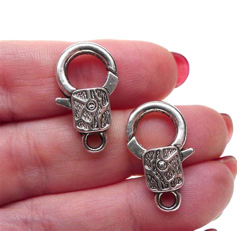 Decorative Jewelry Clasps 23x13mm Large Trigger Clasps Silver