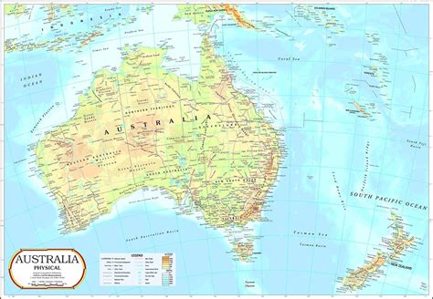 Printable Australia Physical Map Map Of Australia Physical 55 OFF