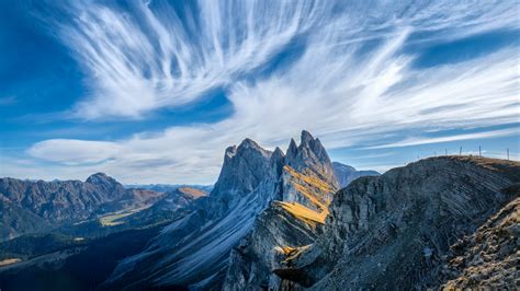 Wallpaper Italy Mountains Cliffs Clouds Dolomites Dolomites