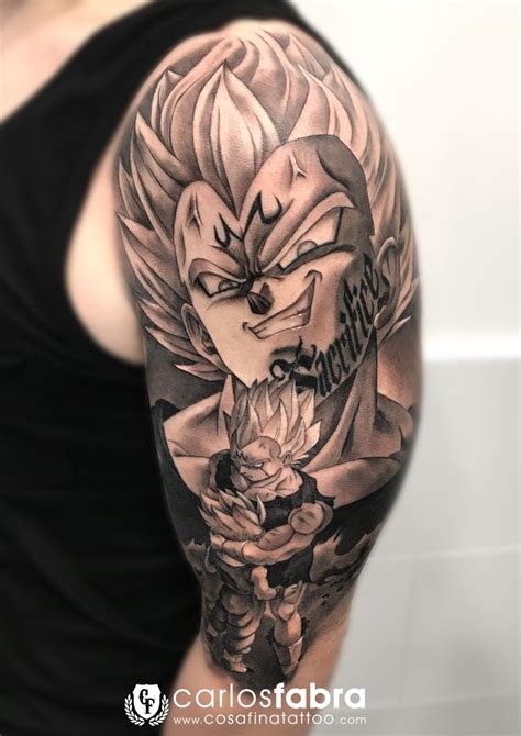 This tattoo is an apt representation of a fusion tattoo as it displays two halves of gotenks, the trunks and the goten, undergoing the. CosaFina tattoo Carlos Art Studio