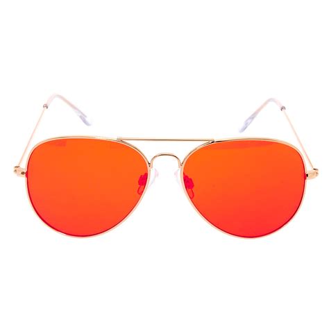Red Tinted Aviator Sunglasses Claires Us