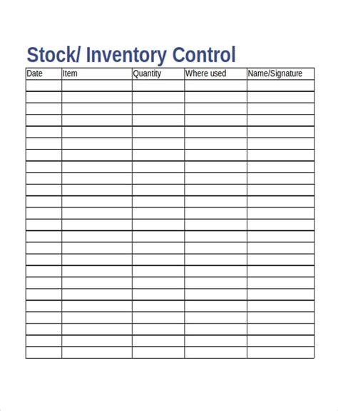 17 Inventory Templates Free Sample Example Format