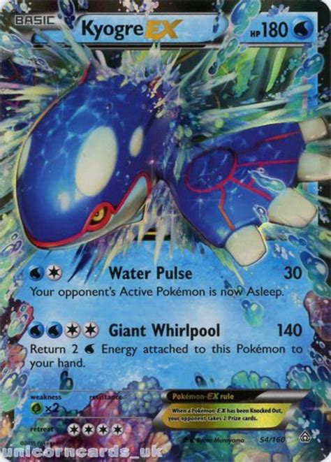 Kyogre Ex 54160 Primal Clash Rare Holo Ex Mint Pokemon Card Unicorn