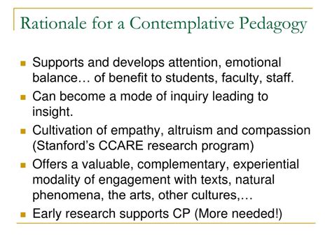 Ppt Contemplative Pedagogy Principles Design And Practice Powerpoint