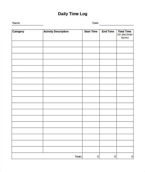 Daily Time Tracker Excel Template