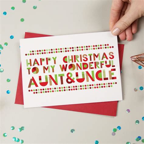 Wonderful Auntie And Uncle Christmas Card Aisforalphabet
