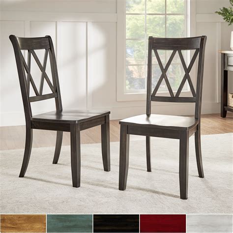 Eleanor Double X Back Wood Dining Chair Set Of 2 By Inspire Q Classic