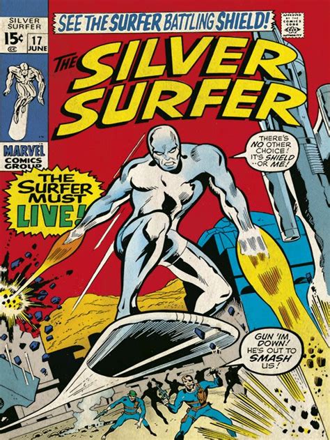 Marvel Must Live Silver Surfer Graphic Art Print Uk