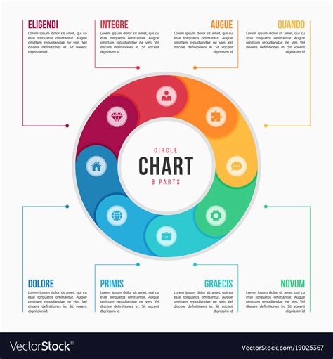 Circle Chart Infographic Template With 8 Parts Vector Image