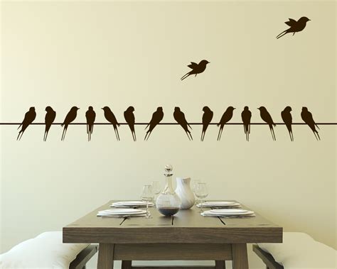 Wall Decal Birds On Wire Vinyl Wall Decal