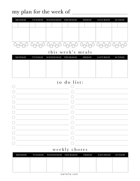 Free Black And White Planner Printables