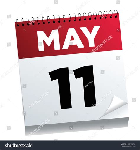 May 11th On Calendar Page Illustrated Stock Vector Royalty Free