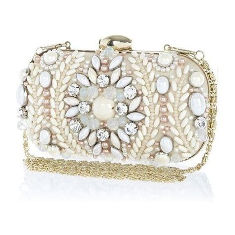 River Island Cream Embellished Box Clutch Bag 54 Liked On Polyvore