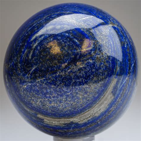 Genuine Polished Lapis Lazuli Sphere 33 Lb Acrylic Display Stand