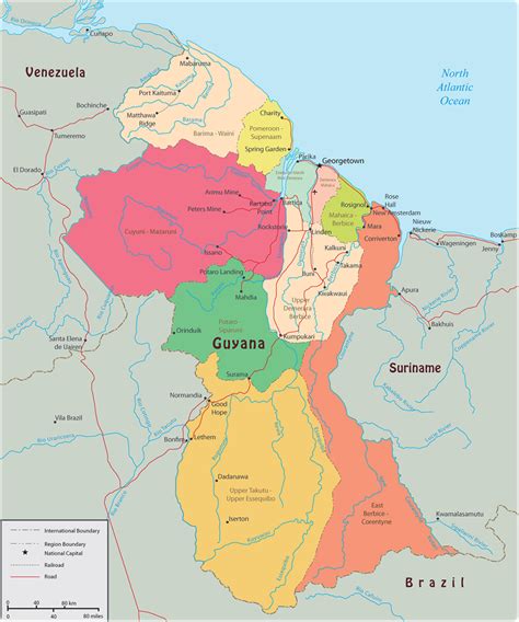 Andere sprachversionen der karten sind leicht und schnell zu erstellen, die. Guayana Politische Karte
