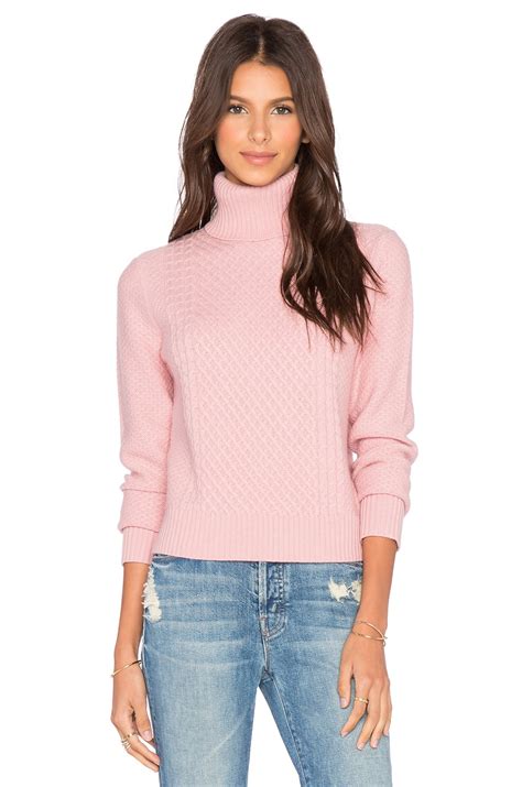 Equipment Cable Stitch Atticus Turtleneck Sweater In Blush Pink Revolve