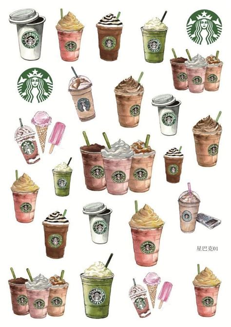 Iced Coffee Sticker Set Sticker Art Starbucks Wallpaper Coffee Stickers