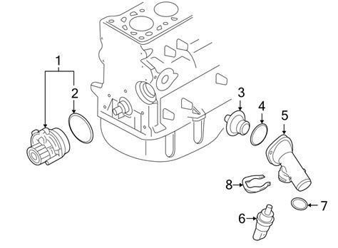 Volkswagen Jetta Engine Coolant Thermostat. 1.9 LITER. Jetta; 1.9L TDI