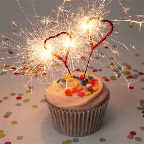 Heart Sparklers Birthday Candles Sparkling Birthday Cake Sparklers