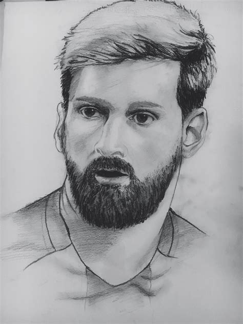 Messi Sketch Easy At Explore Collection Of Messi